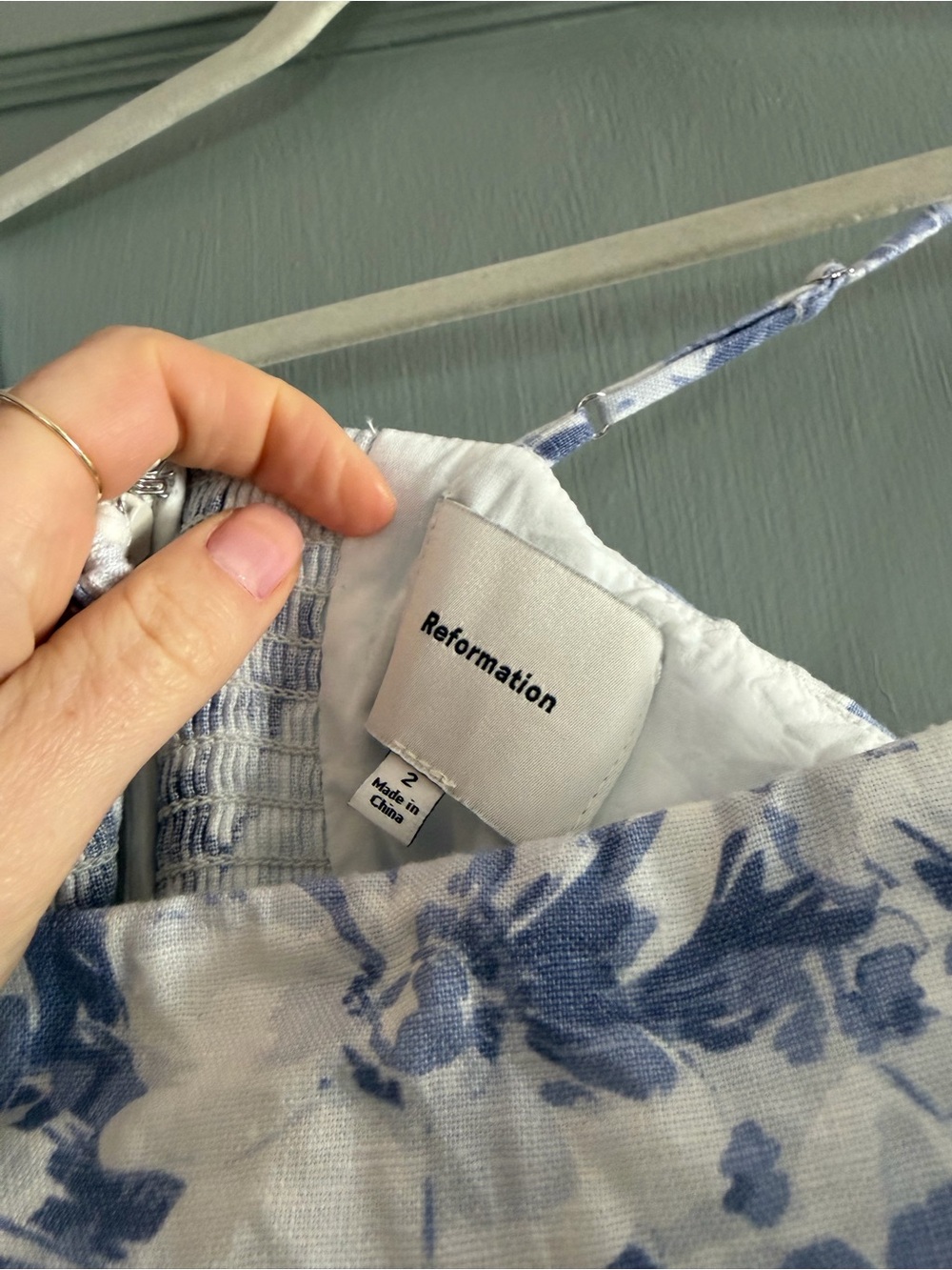 Reformation Blue and White Floral Midi Dress - Picture 2 of 4